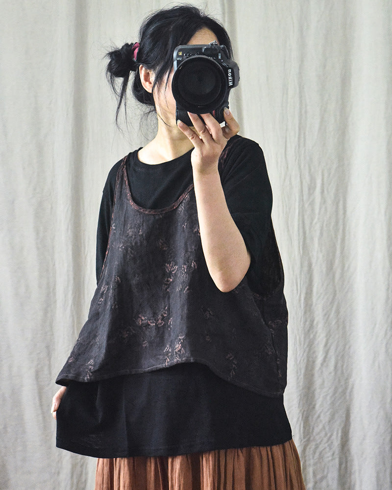 Blusa corta con tiras Vintage Bloom