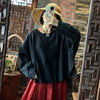 Blusa Retro de Lino y Algodón Dream