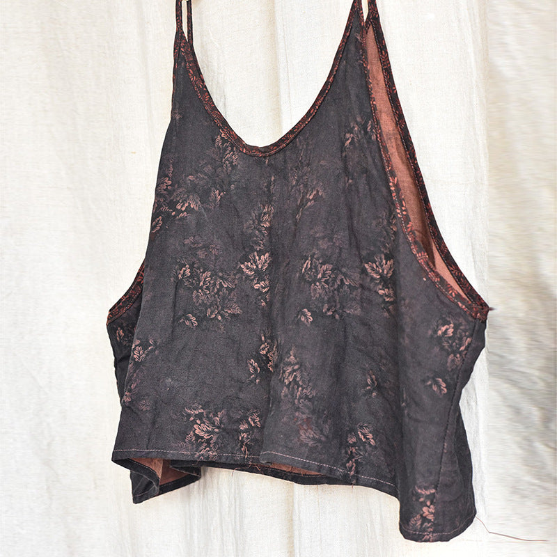 Blusa corta con tiras Vintage Bloom