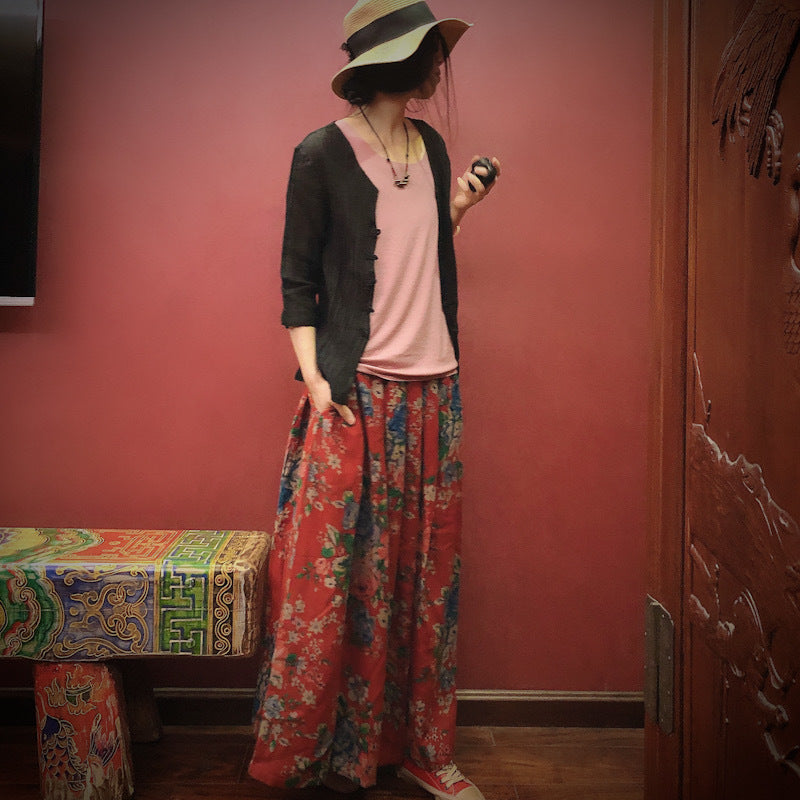 Falda midi Vintage Bloom