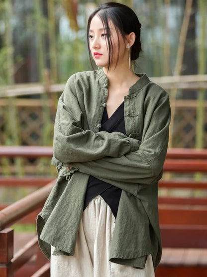 Chaqueta de lino de gran tamaño Nature