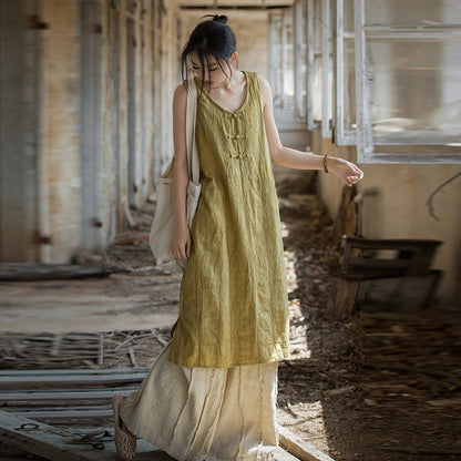 Vestido túnica de lino y algodón - Estilo boho natural