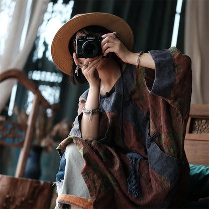 Vestido Túnica Lino Liora Vintage - Estilo Boho Oriental