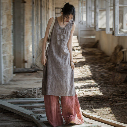 Vestido túnica de lino y algodón - Estilo boho natural