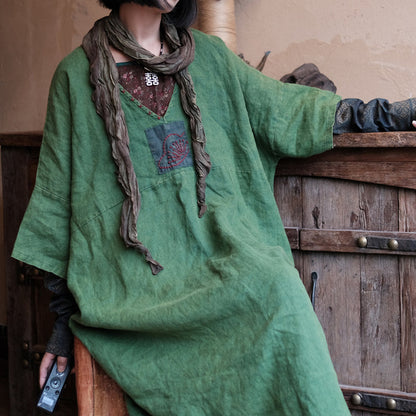 Vestido túnica de lino "Vintage Aura"