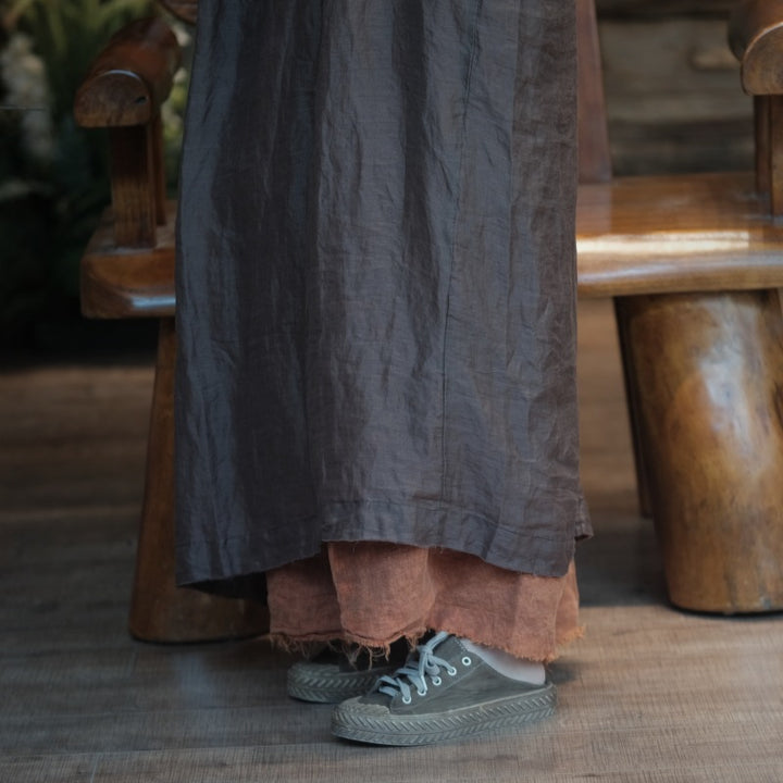 Oversized Off-Shoulder Linen Dress | Women's Natural Linen Boho Dress