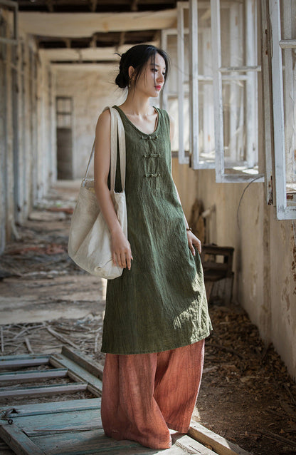 Vestido túnica de lino y algodón - Estilo boho natural