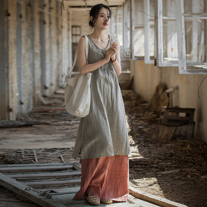 Vestido túnica de lino y algodón - Estilo boho natural