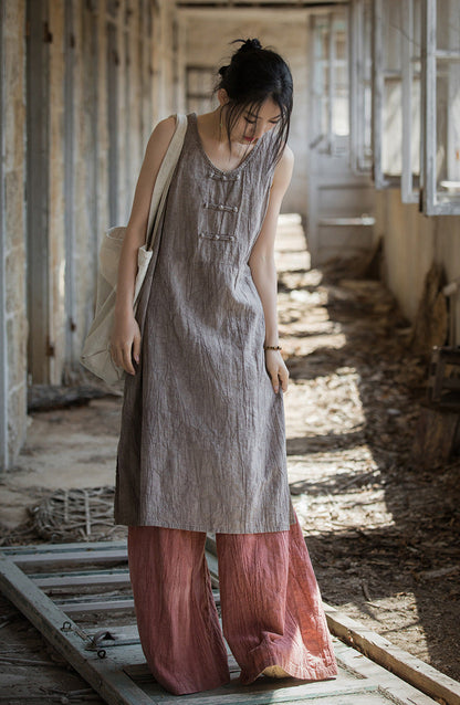 Vestido túnica de lino y algodón - Estilo boho natural