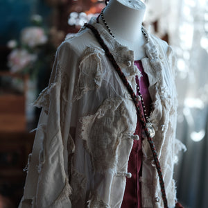 Chaqueta vintage de patchwork color crudo