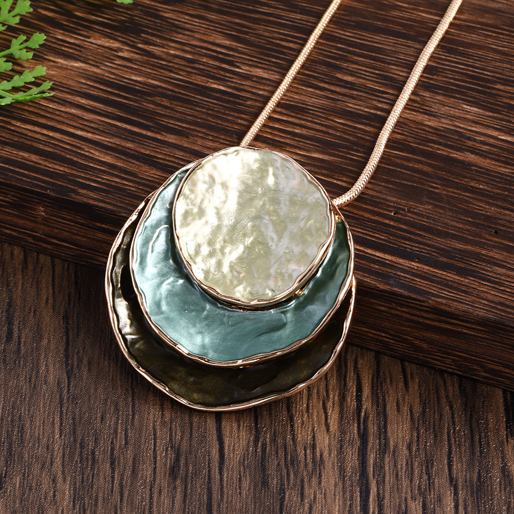 Conjunto de joyas geométricas en capas Luna Drop,