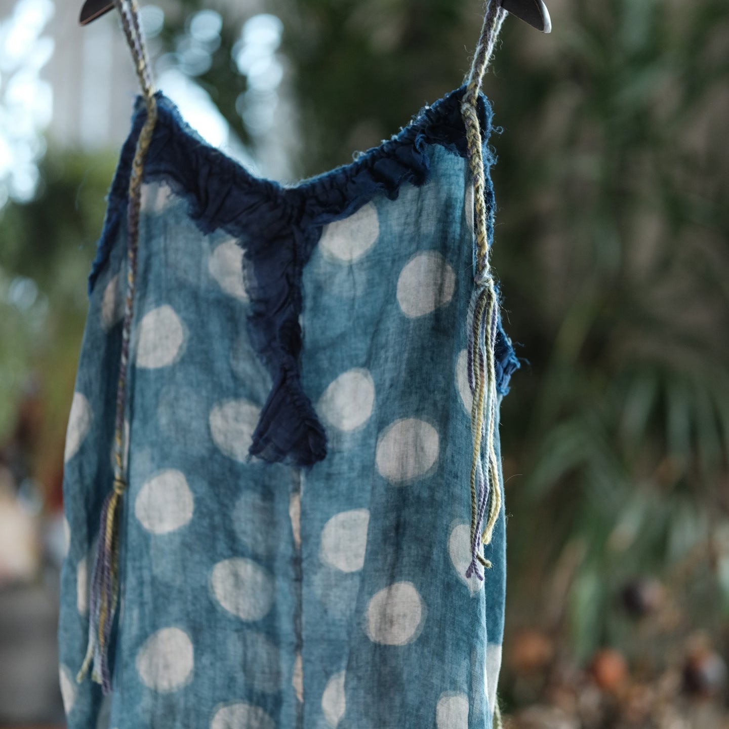 Azure Polka Linen Summe Dress
