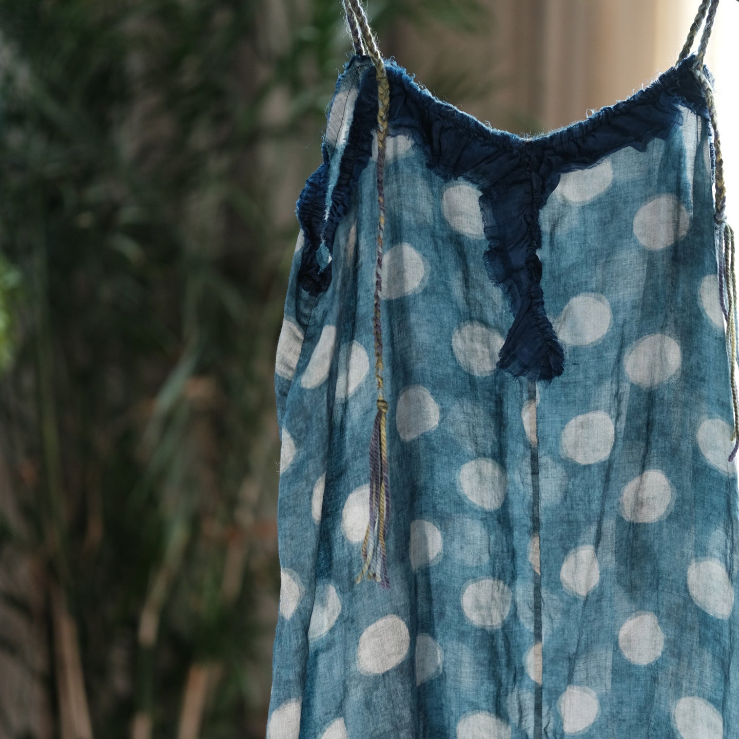 Azure Polka Linen Summe Dress