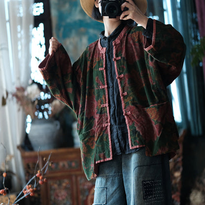 Chaqueta de lino vintage con estampados étnicos