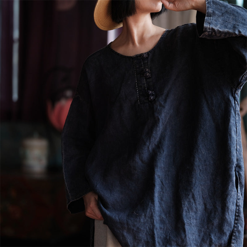Women's Oversized Vintage Breeze Linen Shirt – Lightweight and Breathable
