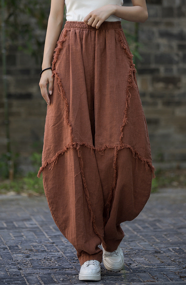 Pantalones de patchwork bohemios