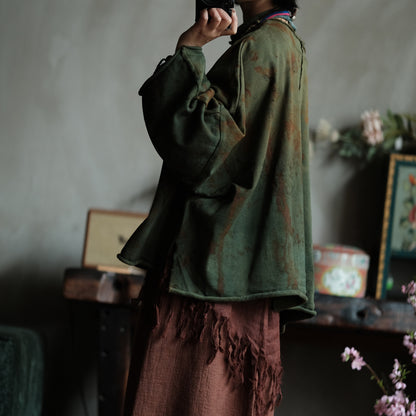 Moss Ember Oversized Cotton Top