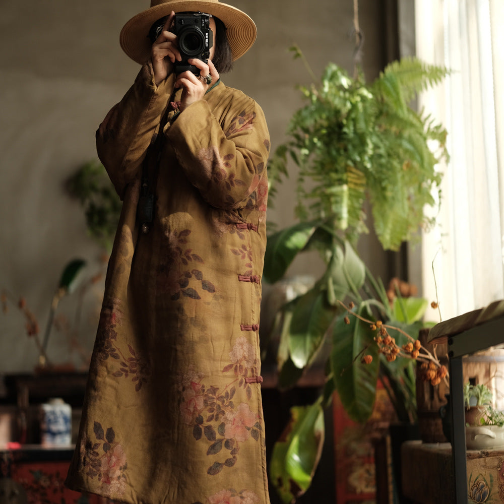 Vestido-túnica Vintage Bloom con detalle de botones