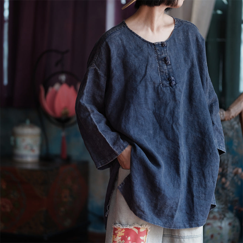 Women's Oversized Vintage Breeze Linen Shirt – Lightweight and Breathable