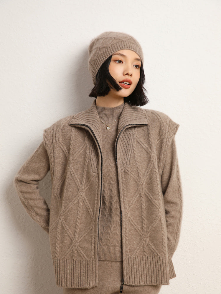 Chaleco de punto de lana de cachemira