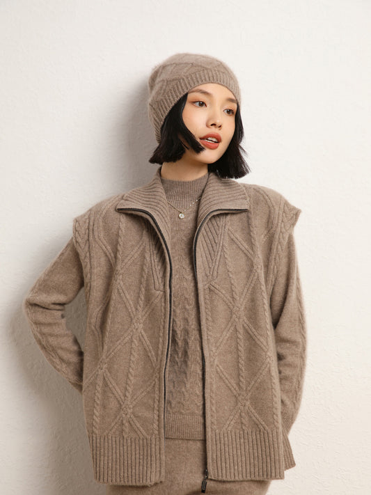 Chaleco de punto de lana de cachemira