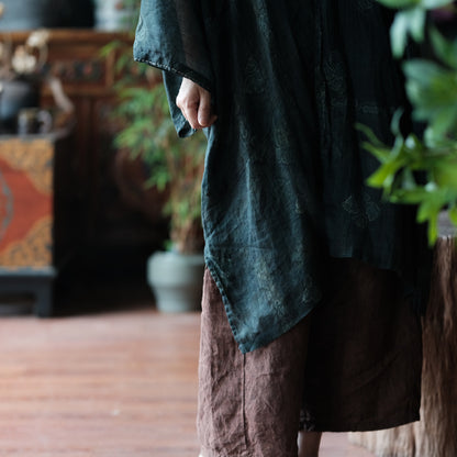 Shadow Bloom Ramie Kimono