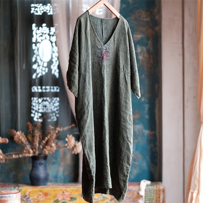 Vestido túnica de lino "Vintage Aura"