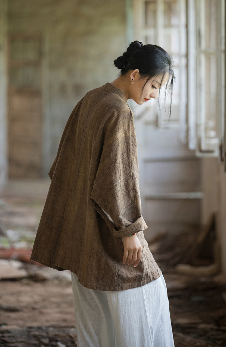 Camisa larga de lino Vintage Harmony