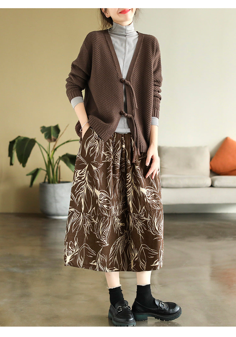 Cárdigan de punto de algodón retro