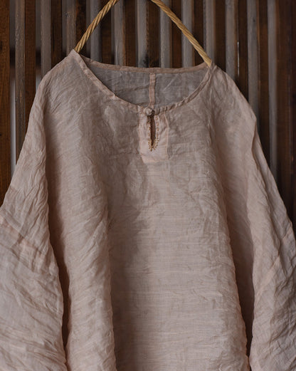 Blusa vintage de ramio con mini botones