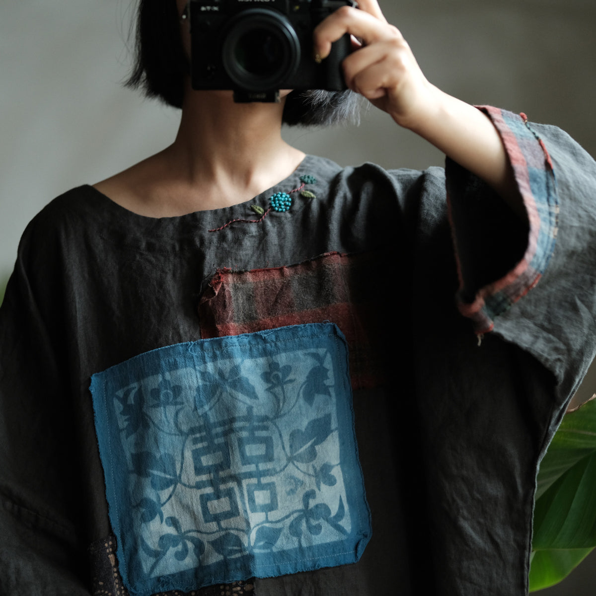 Indigo Relic Linen Dress
