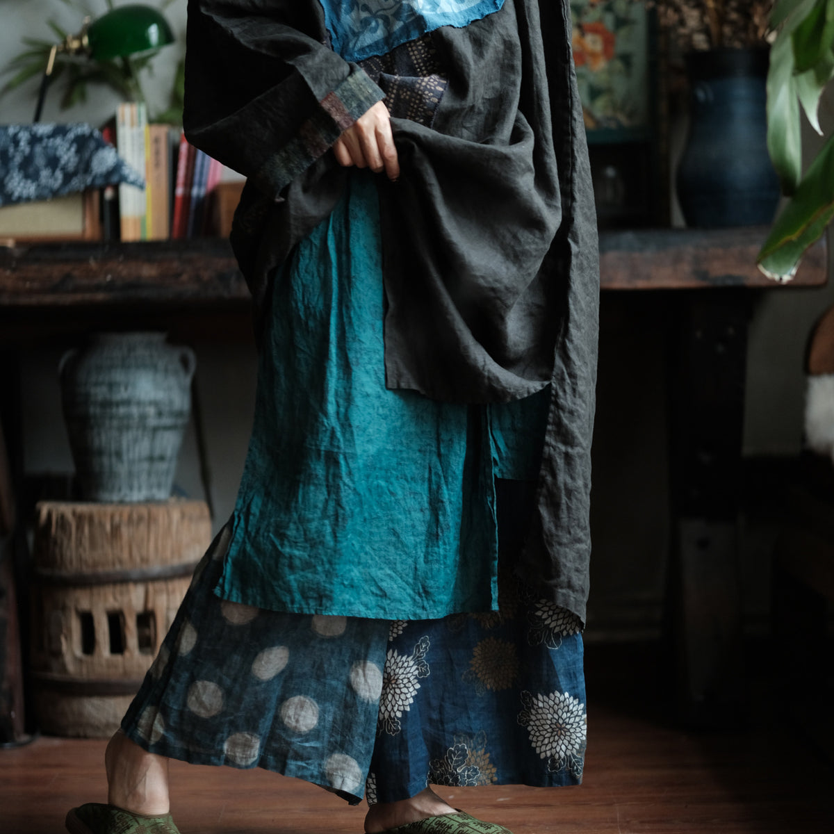 Indigo Relic Linen Dress