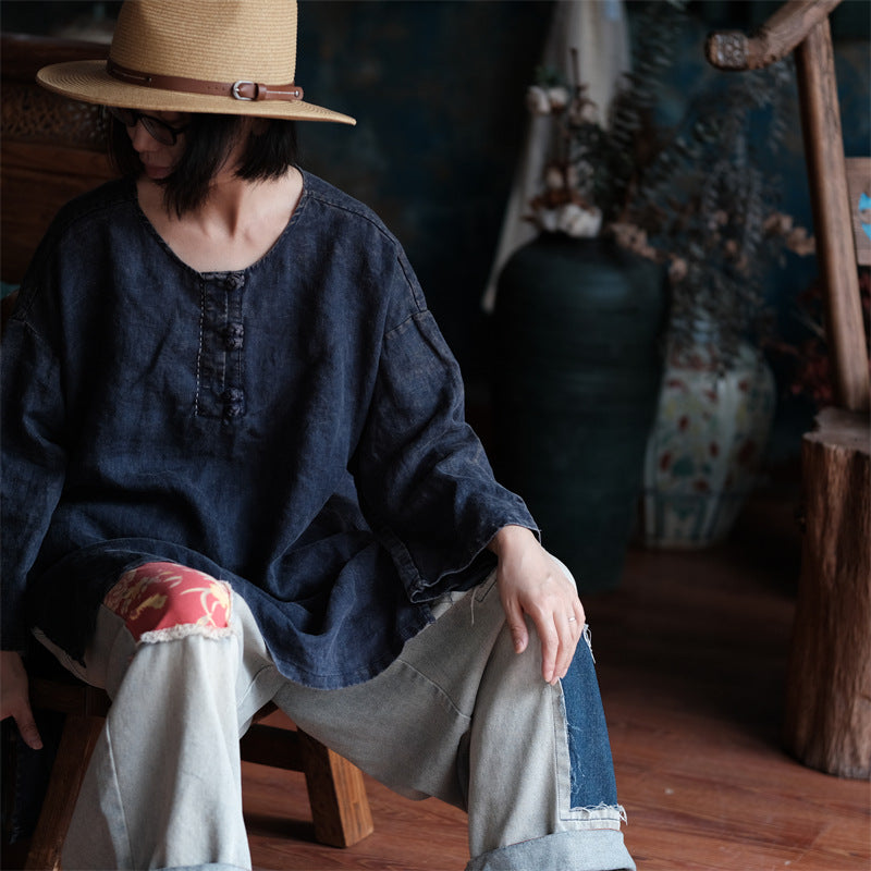 Women's Oversized Vintage Breeze Linen Shirt – Lightweight and Breathable