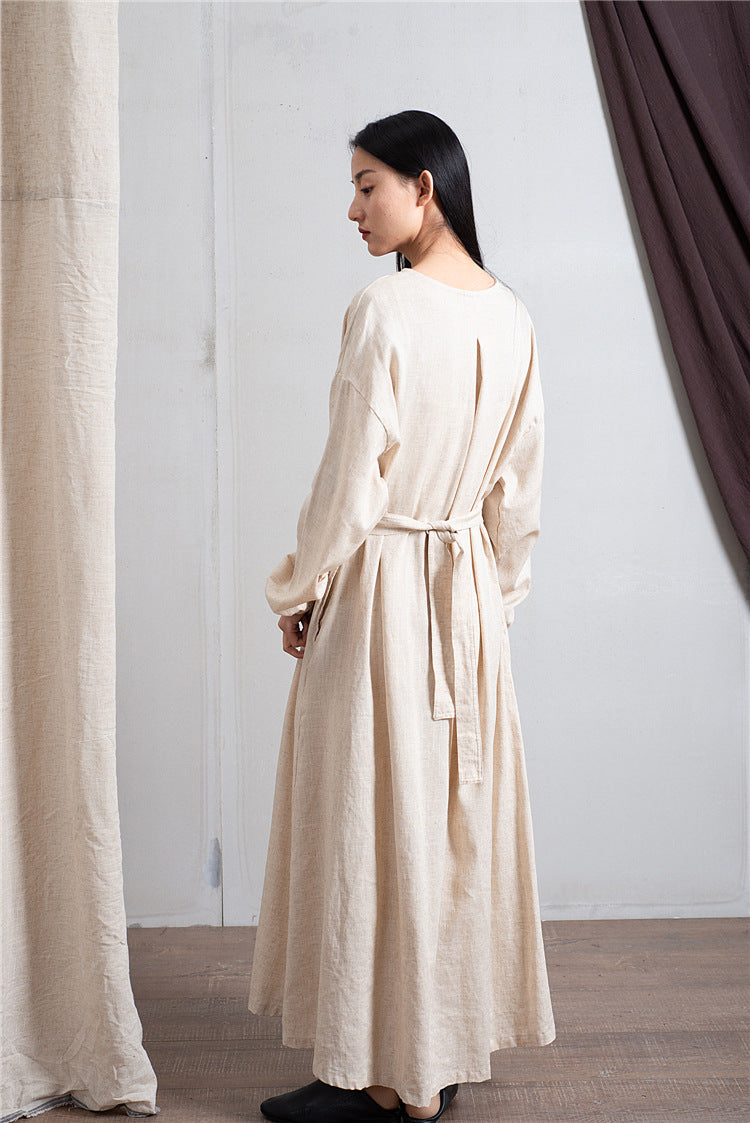 Vestido midi de lino zen