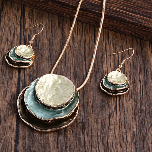Conjunto de joyas geométricas en capas Luna Drop,