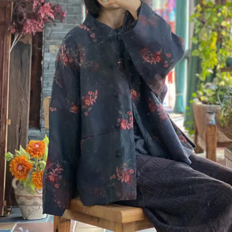 Chaqueta de lino Vintage Bloom