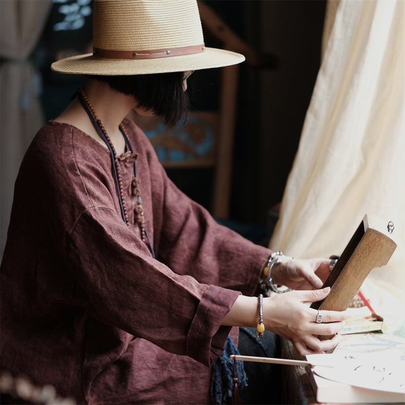Women's Oversized Vintage Breeze Linen Shirt – Lightweight and Breathable