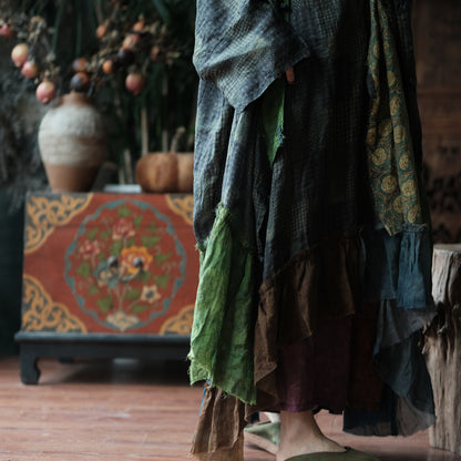 Vestido de ramio Forest Patchwork