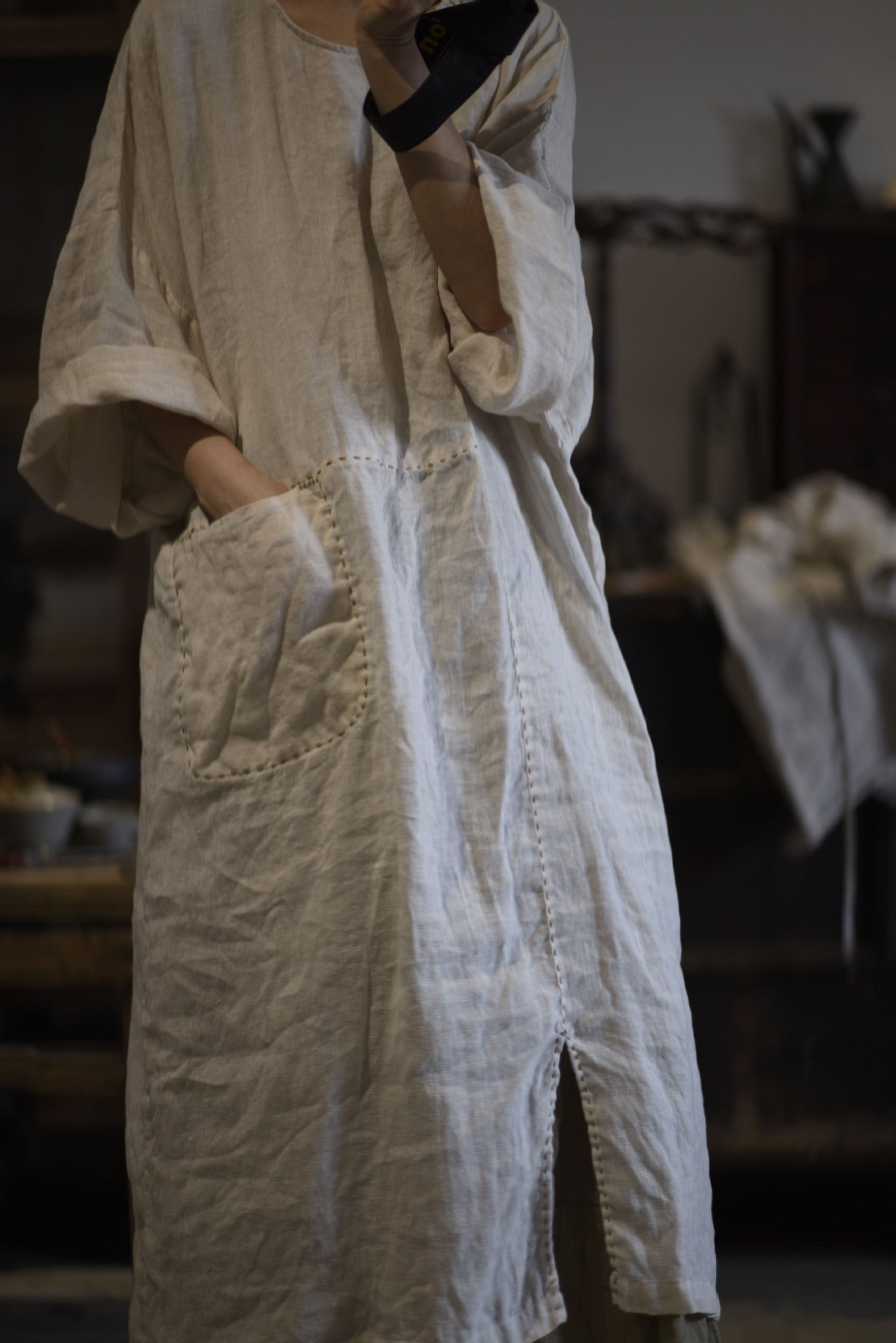 Túnica extragrande de rami lavado