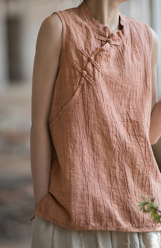 Blusa de lino con cruces vintage