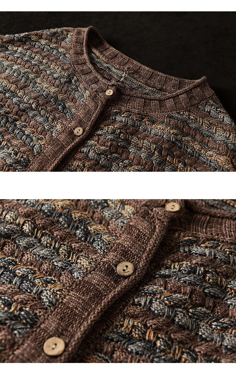 Cárdigan de punto a rayas vintage