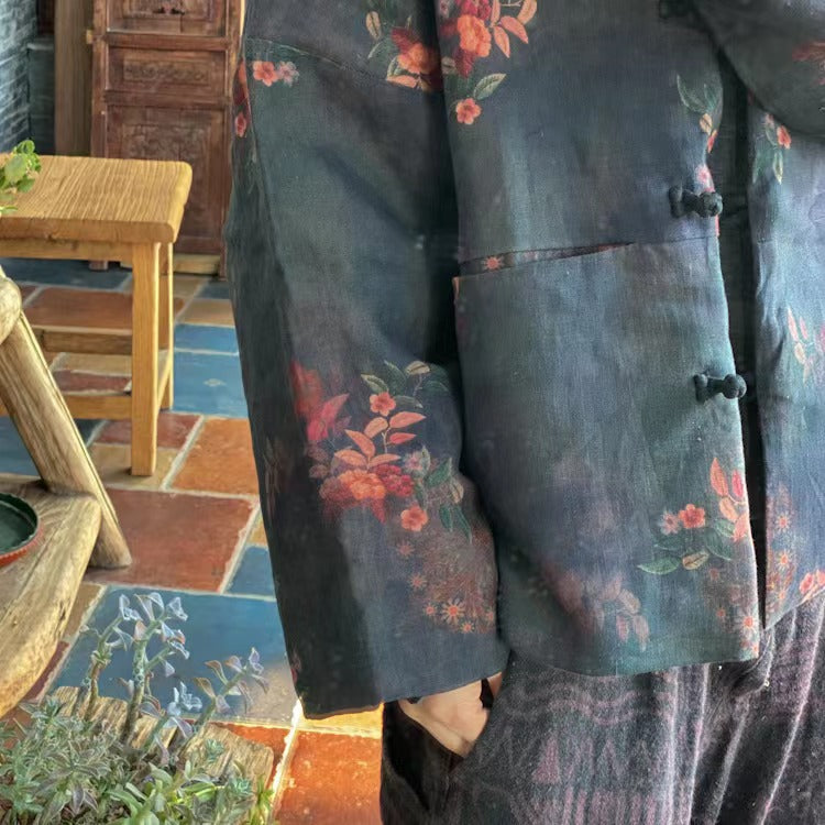 Chaqueta de lino Vintage Bloom