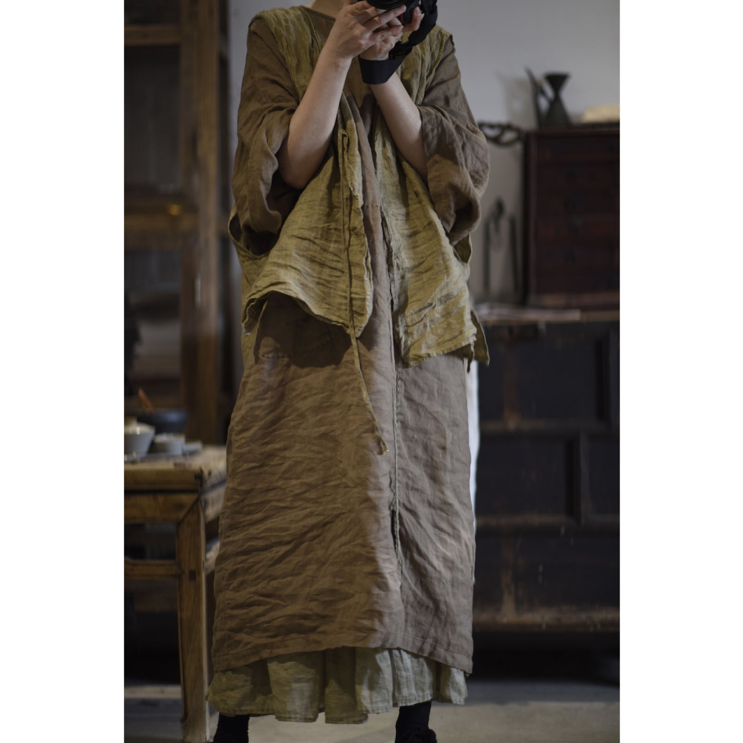 Túnica extragrande de rami lavado