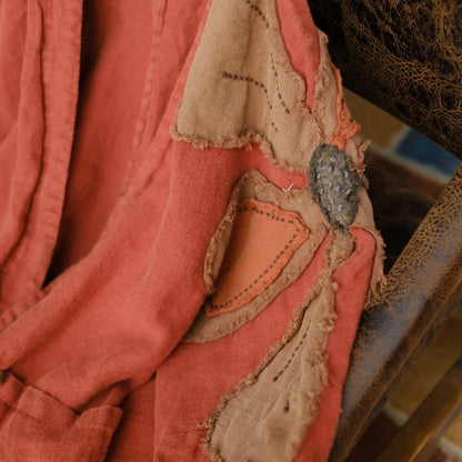 Vestido de lino con patchwork vintage