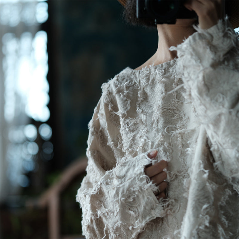 Blusa de patchwork color crudo