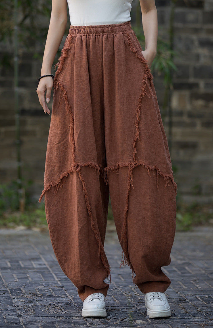 Pantalones de patchwork bohemios