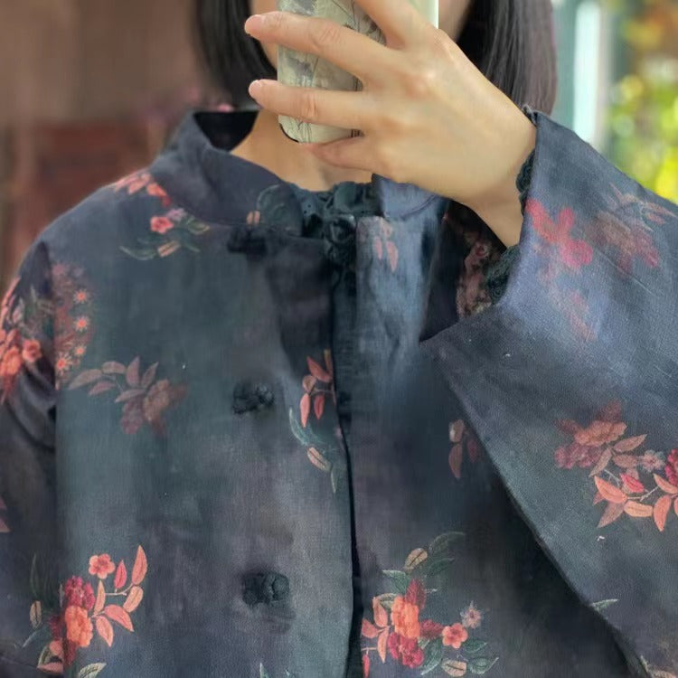 Chaqueta de lino Vintage Bloom