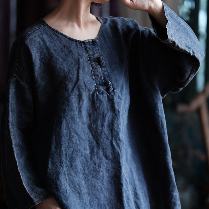 Women's Oversized Vintage Breeze Linen Shirt – Lightweight and Breathable