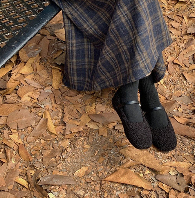 Falda midi de cuadros vintage