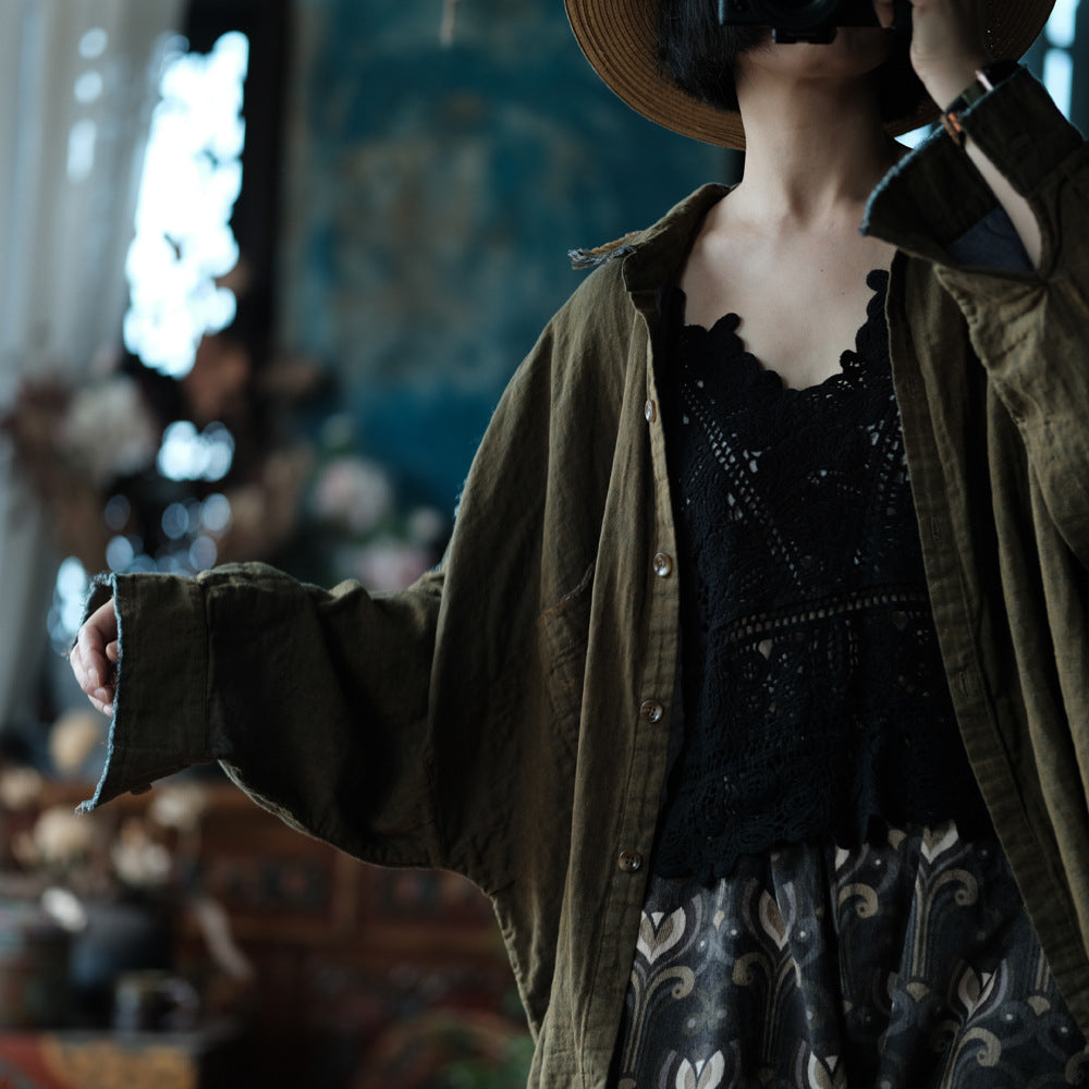 Olive Drift Cotton Shirt